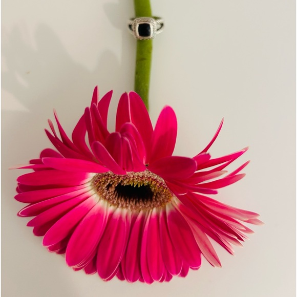 David Yurman Silver hematite diamond petite size 5 - Picture 3 of 3